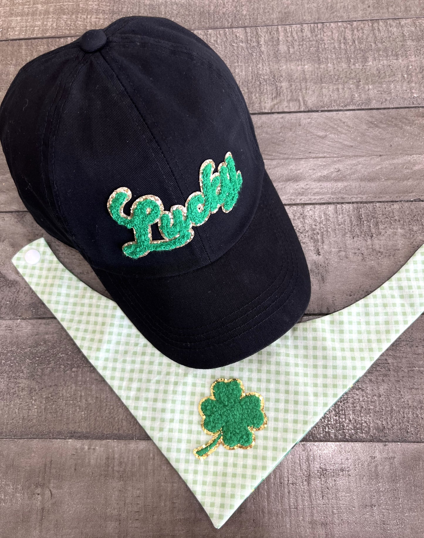 LUCKY Dog Bandana & Black Hat Bundle