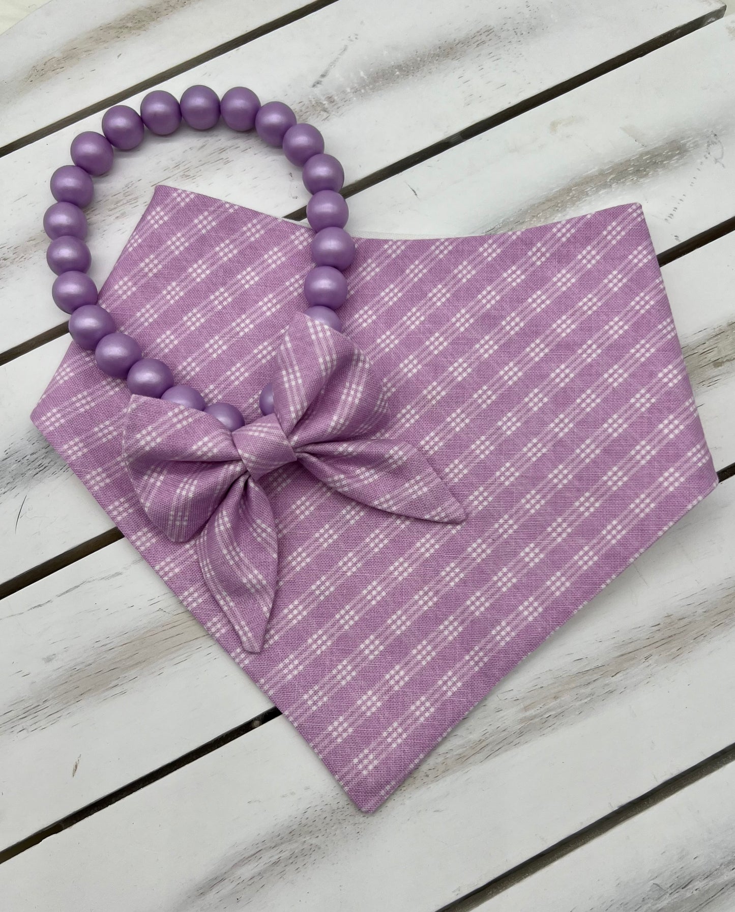 Reversible Spring Purple Plaid Bandana