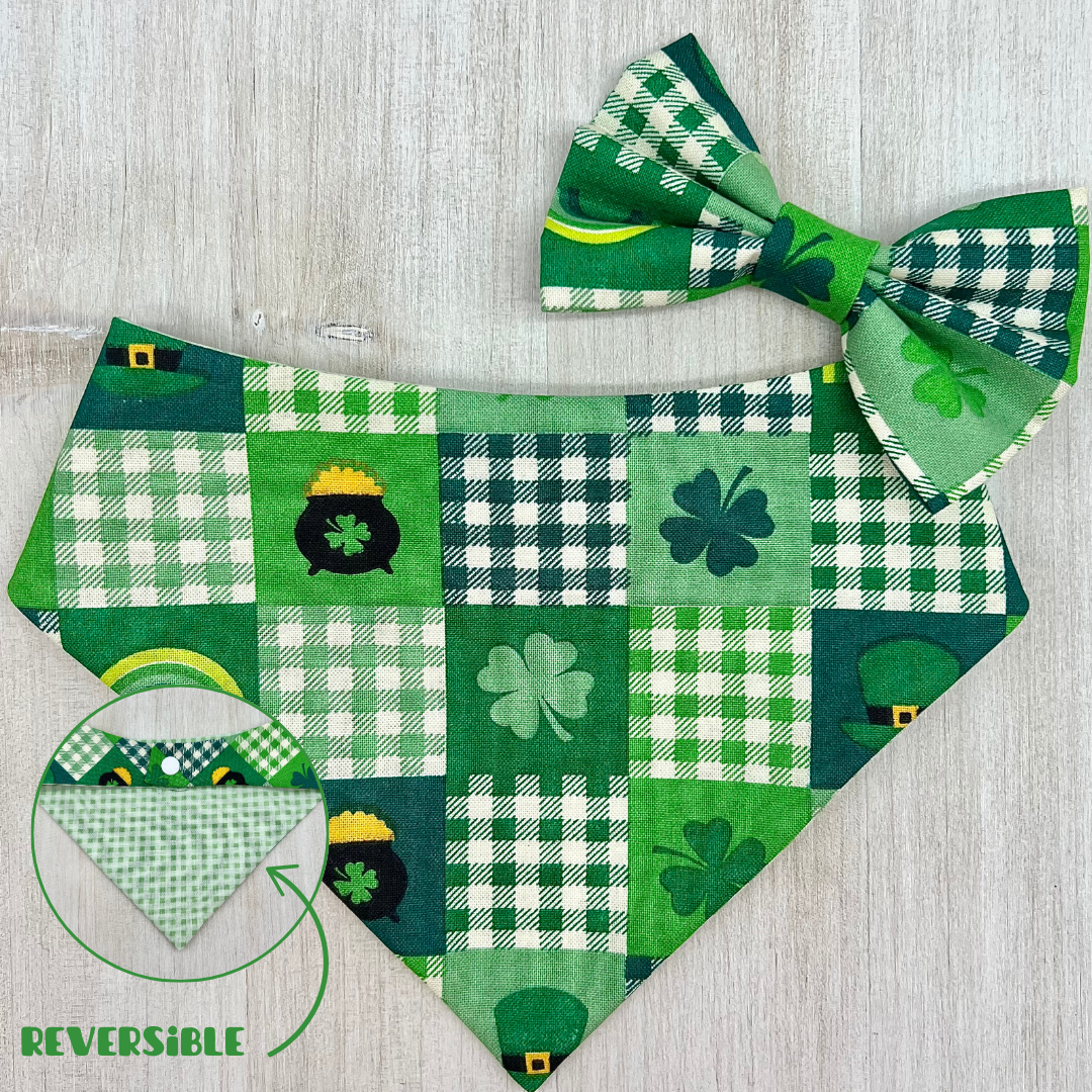 Pot of Gold Bandana-Bow Combo