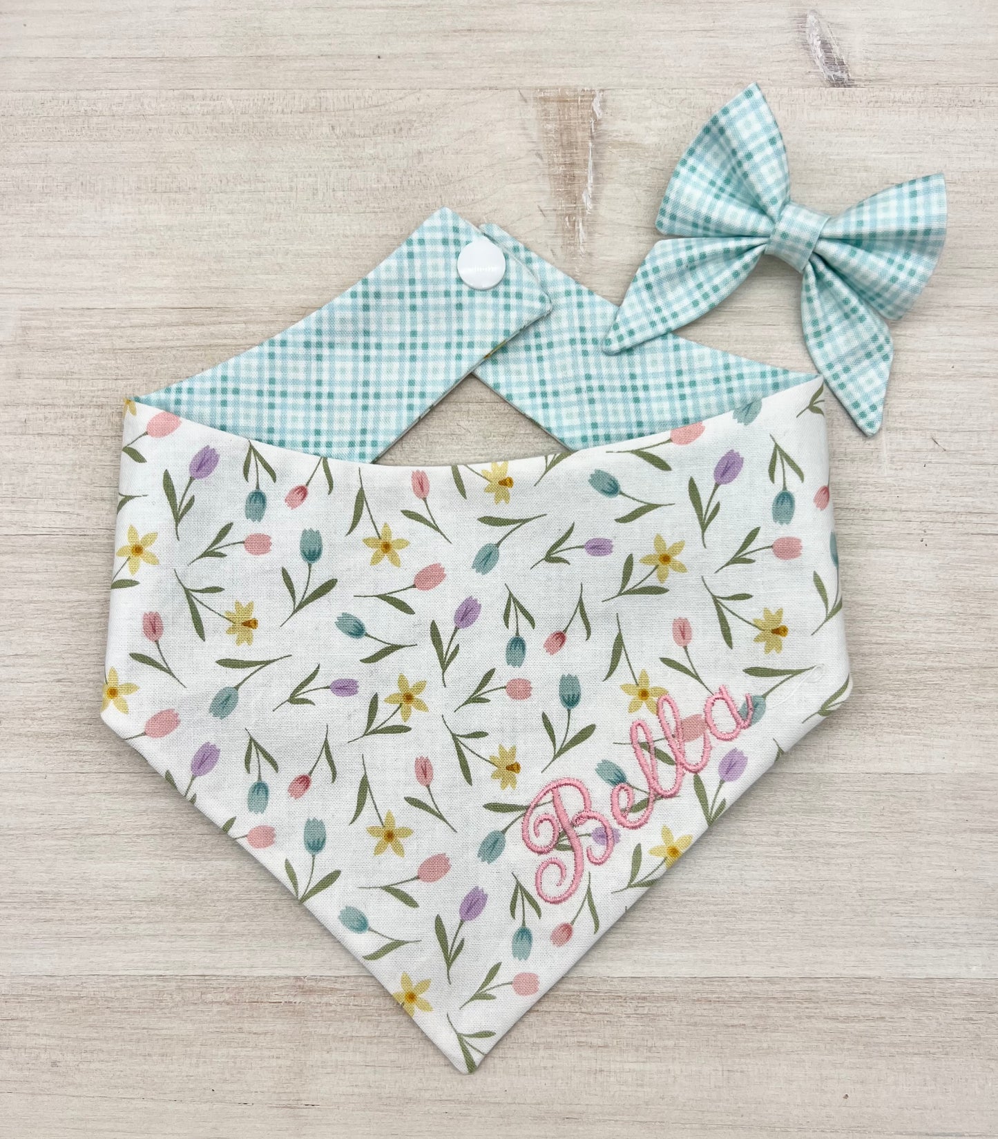 Reversible Spring Tulips Bandana