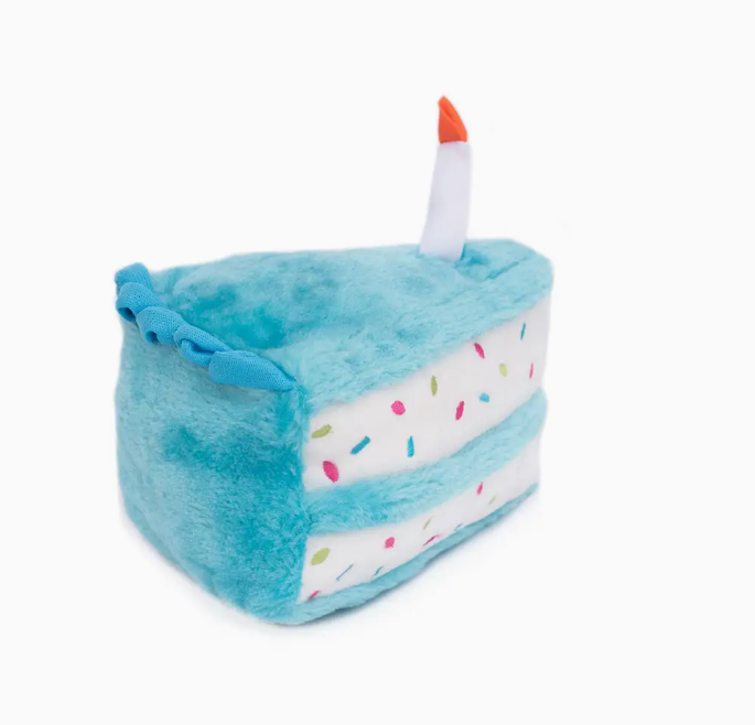 Birthday Cake Blue Slice Dog Toy