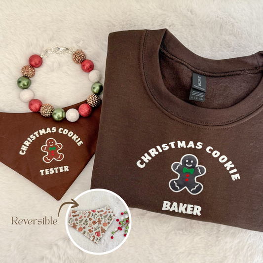 GINGERBREAD SWEATSHIRT, NECKLACE & REVERSIBLE BANDANA BUNDLE