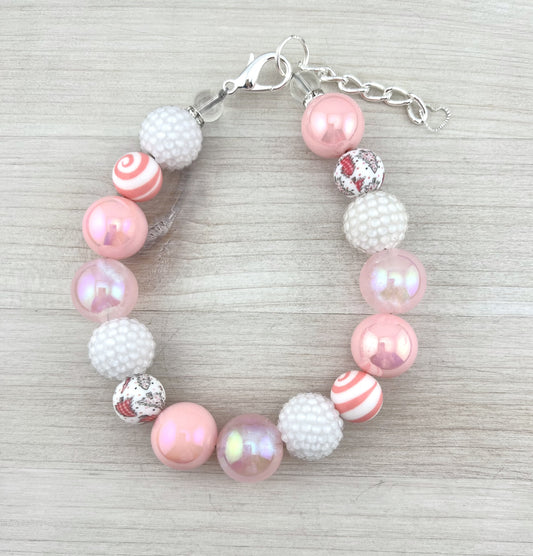 CHRISTMAS PINK TREE SWIRL DOG NECKLACE