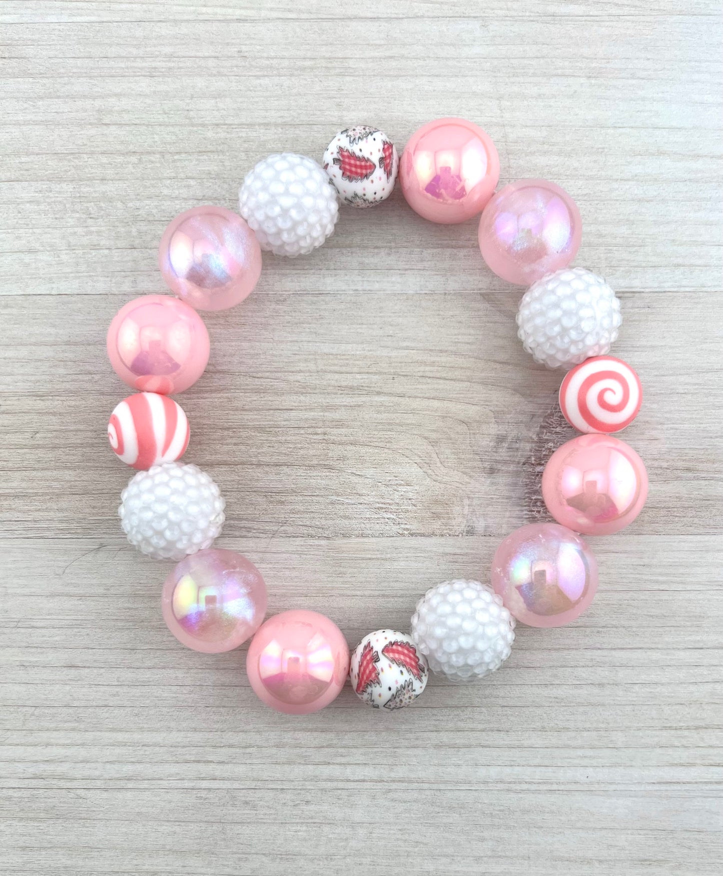 CHRISTMAS PINK TREE SWIRL DOG NECKLACE