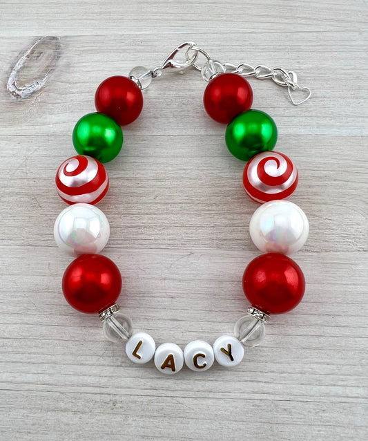JINGLE BELL SWIRL NAME DOG NECKLACE