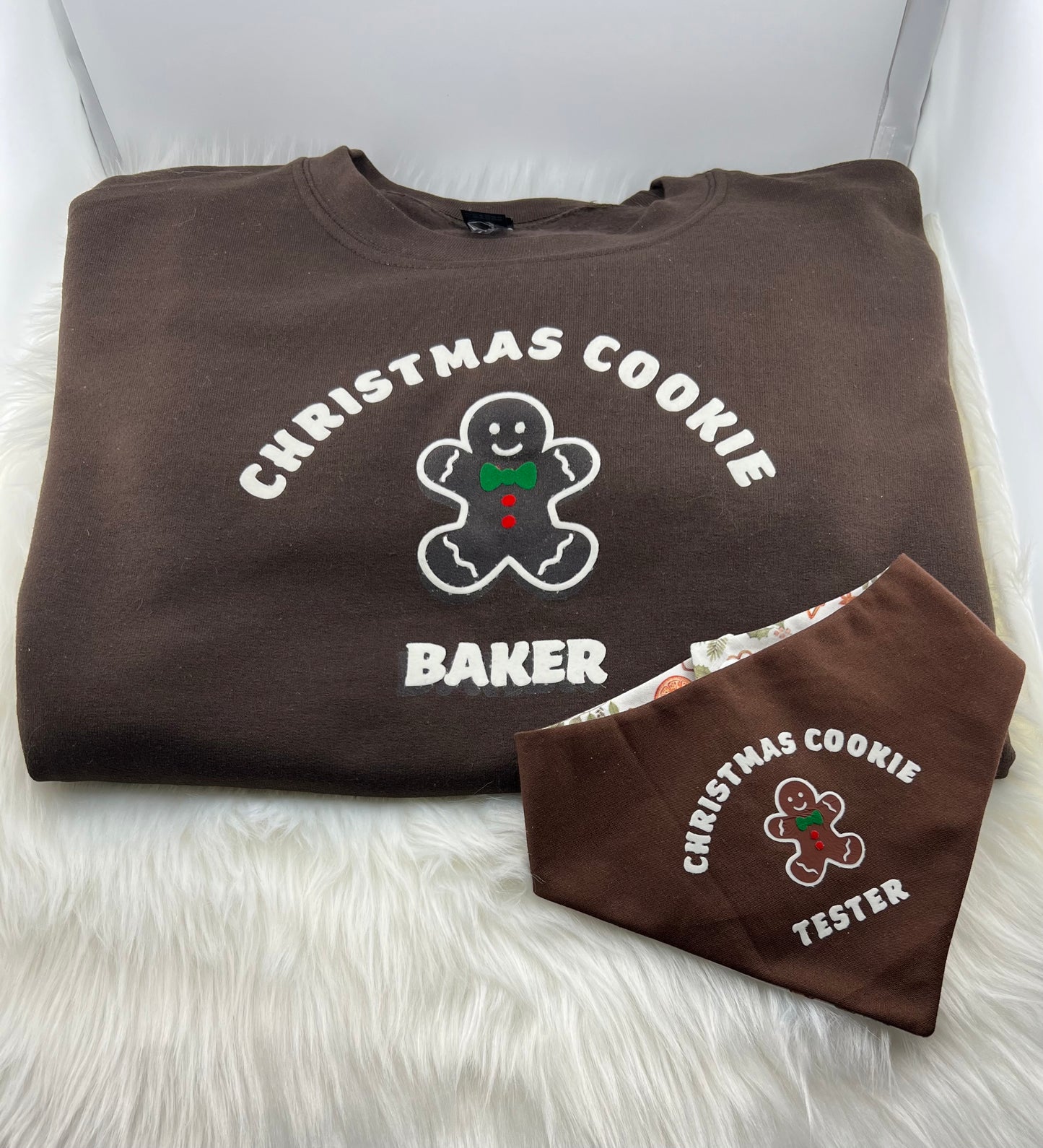 GINGERBREAD SWEATSHIRT, TREATS, NECKLACE & REVERSIBLE BANDANA BUNDLE