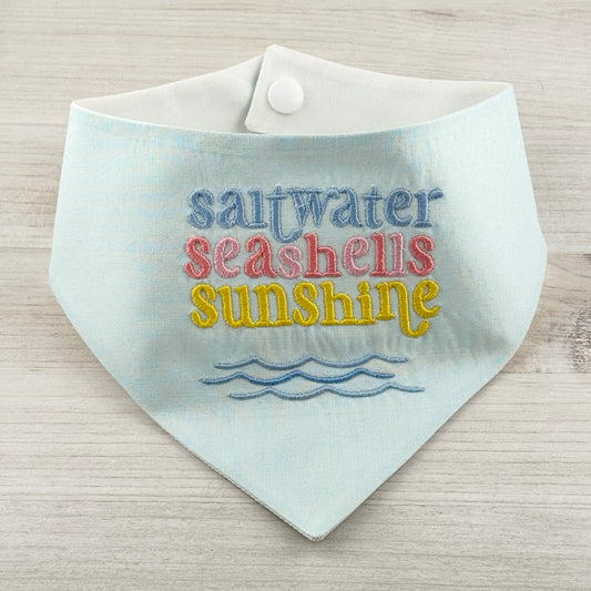 Saltwater & Seashells Embroidered Bandana