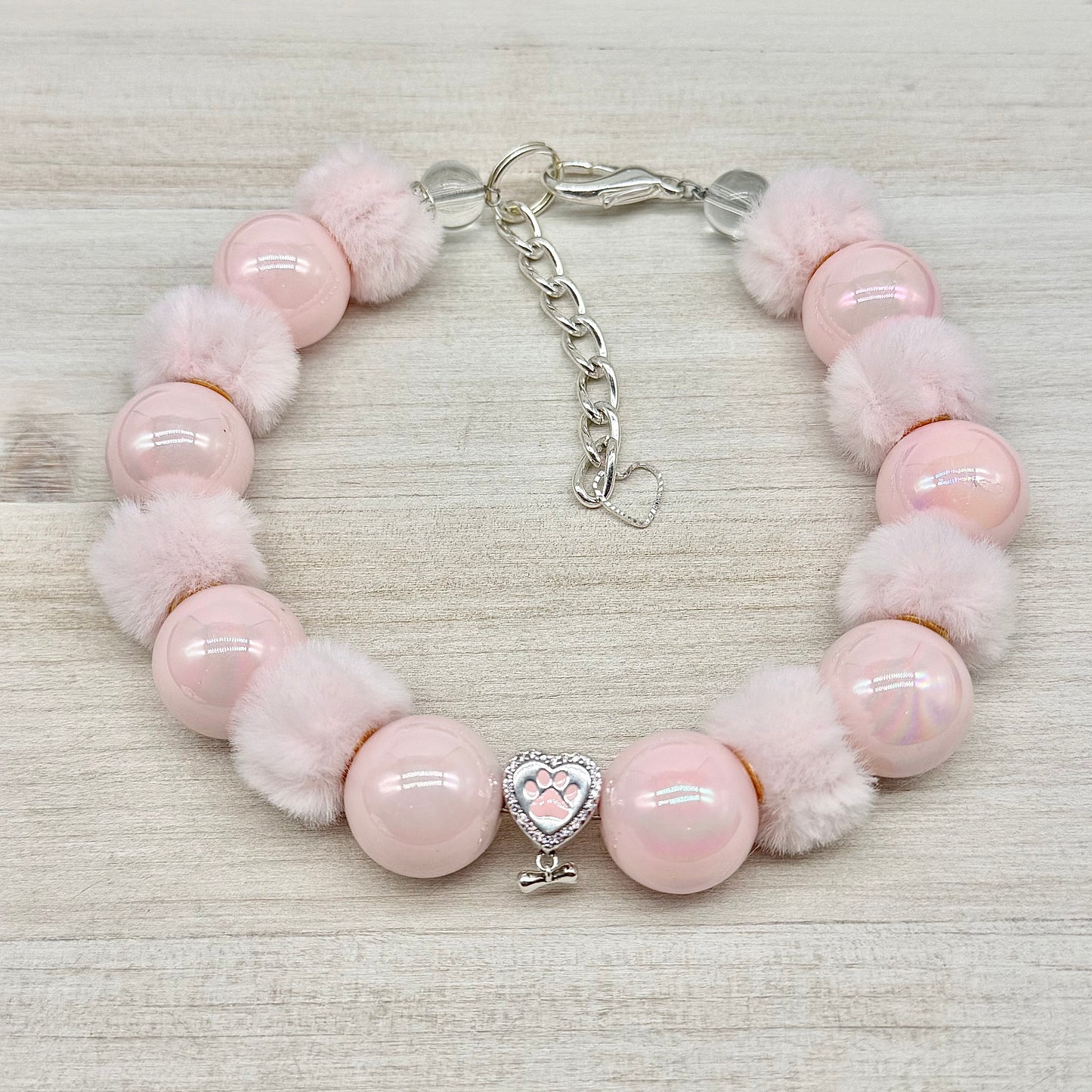 Trendy Fluffy Spacer Pink Miracle Necklace