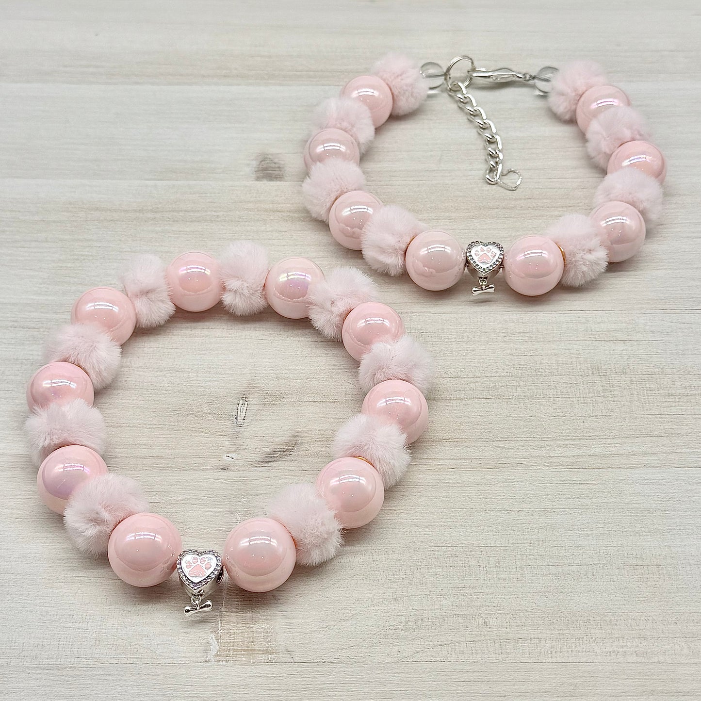 Trendy Fluffy Spacer Pink Miracle Necklace