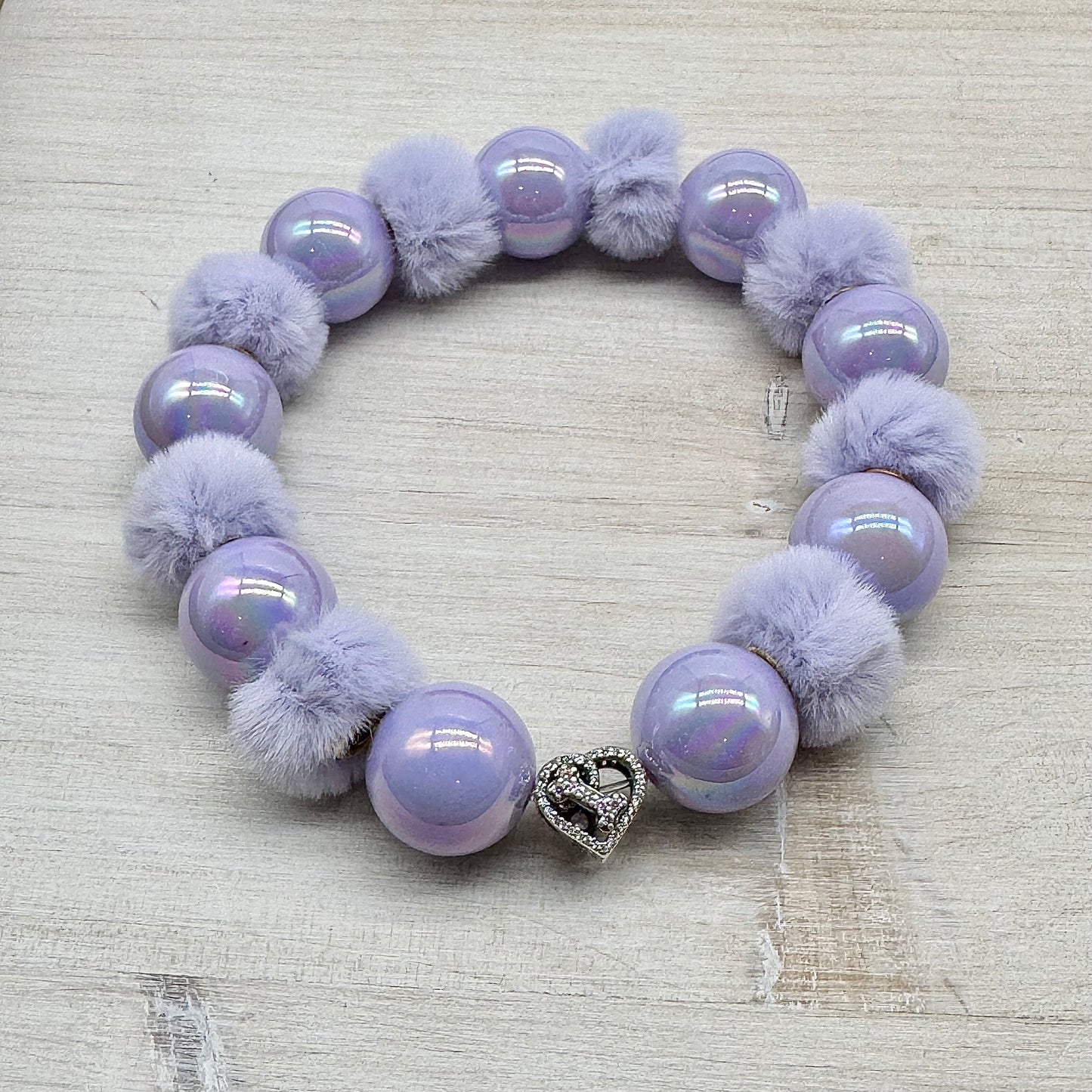 Trendy Fluffy Spacer Purple Miracle Necklace