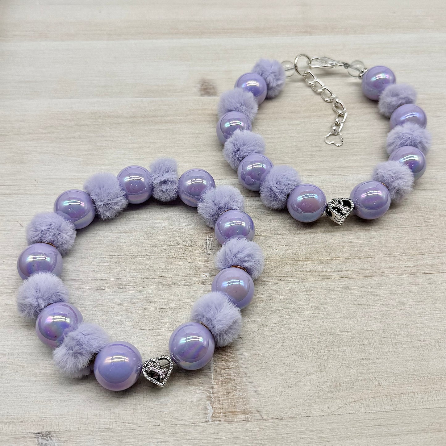 Trendy Fluffy Spacer Purple Miracle Necklace