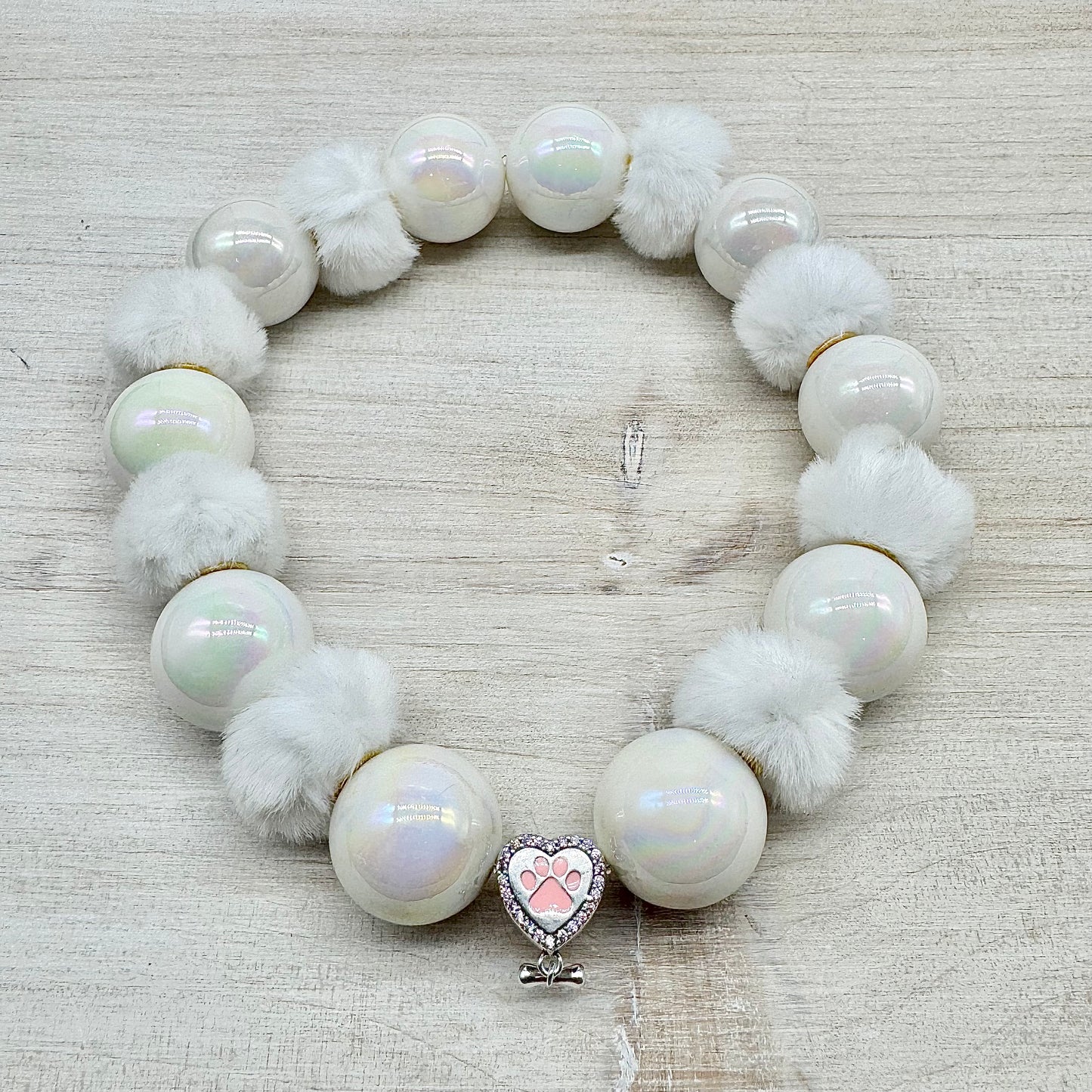 Trendy Fluffy Spacer White Miracle Necklace