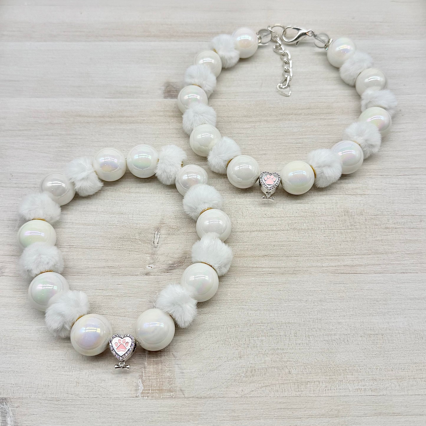 Trendy Fluffy Spacer White Miracle Necklace