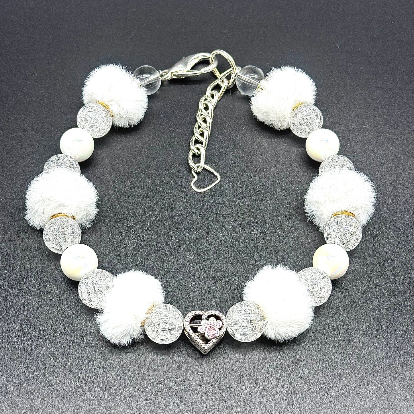 Mini Trendy Fluffy Spacer White Necklace