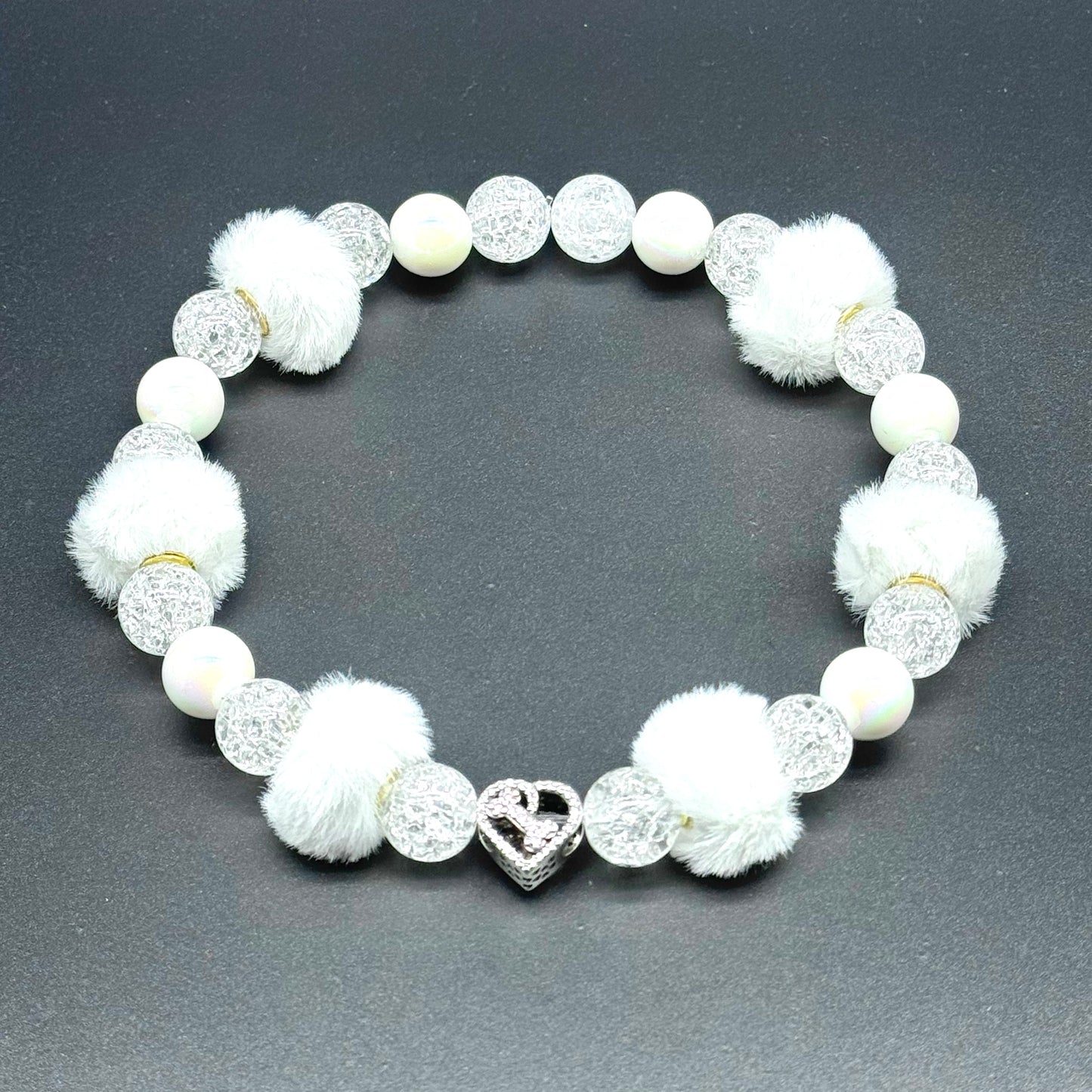 Mini Trendy Fluffy Spacer White Necklace