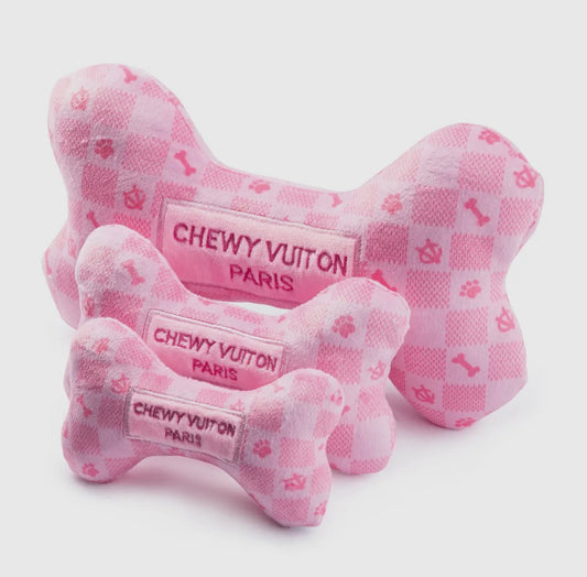 Chewy Vuitton Bone Toy Pink