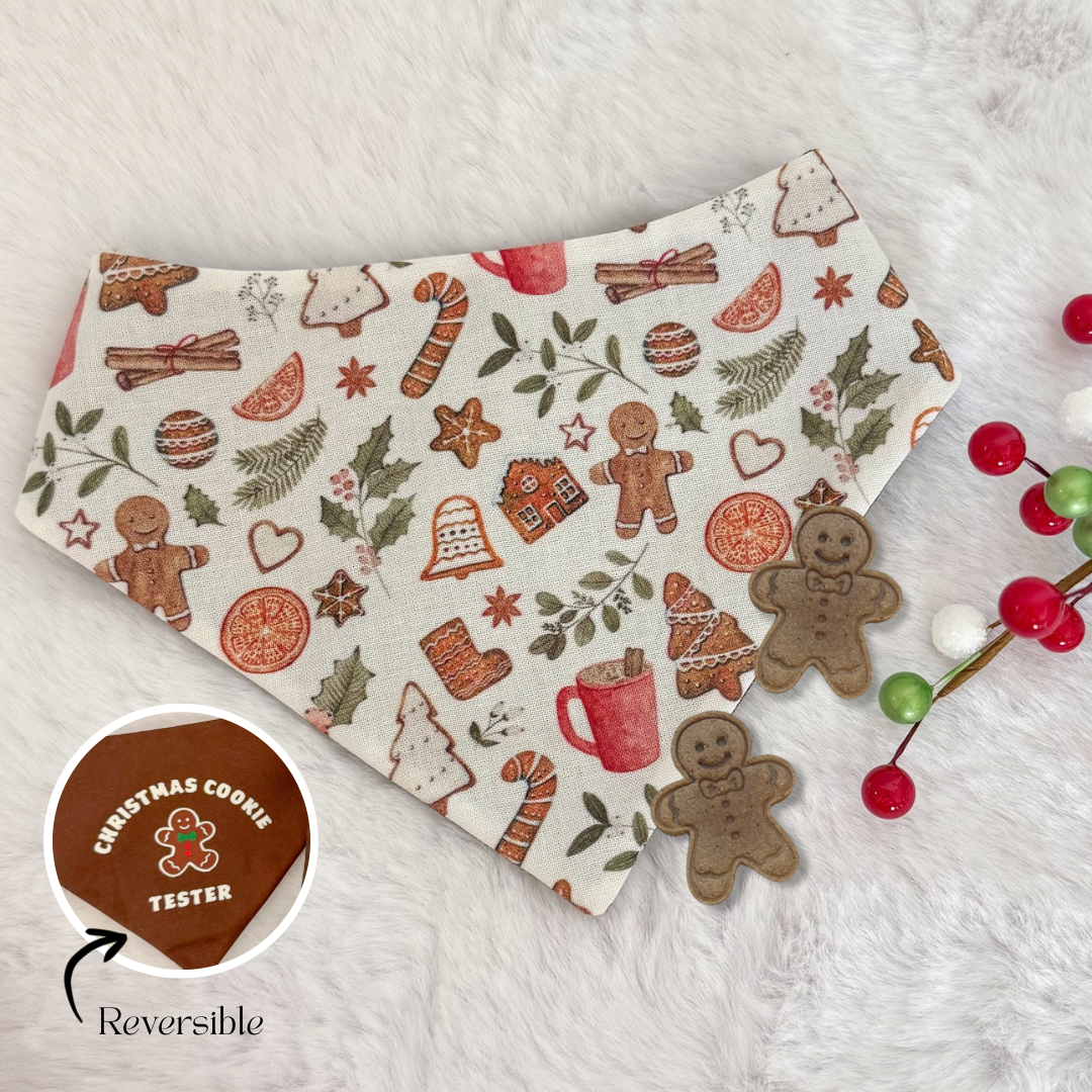 GINGERBREAD REVERSIBLE BANDANA & TREAT BUNDLE