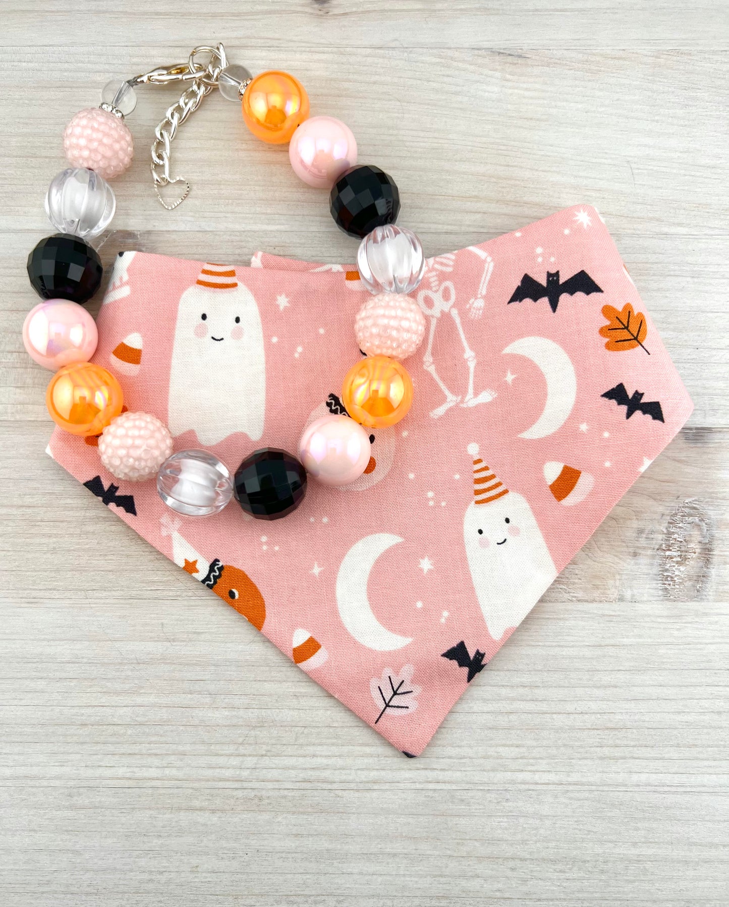 HALLOWEEN PAWTY BANDANA & NECKLACE BUNDLE
