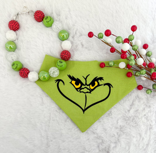 GRINCH NECKLACE & BANDANA BUNDLE