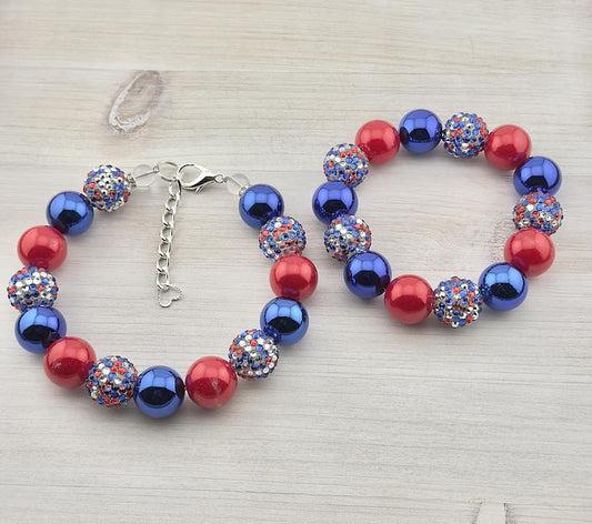 FOURTH OF JULY - PATRIOTIC GLITTER NECKLACE