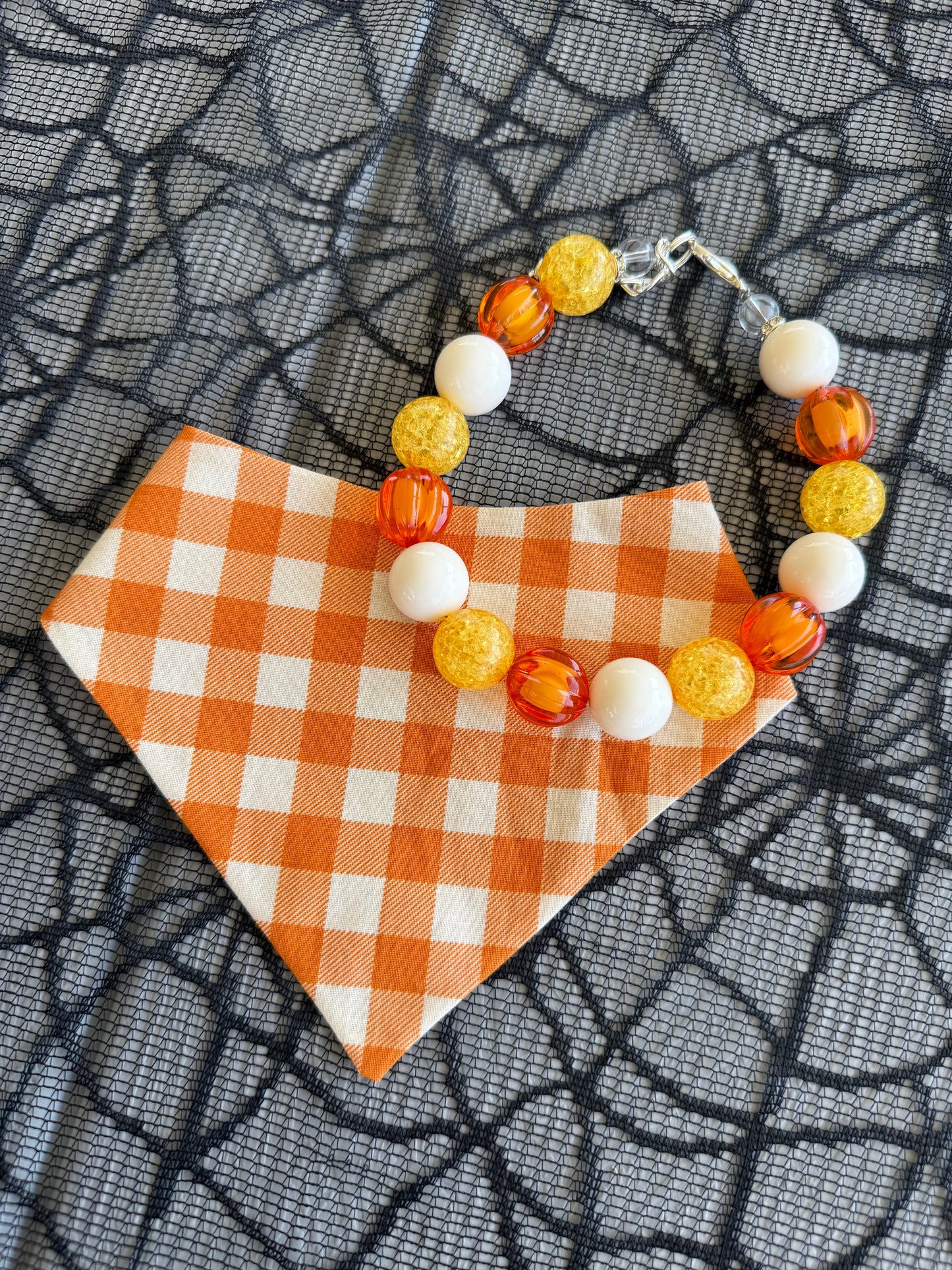 CANDY CORN CUTIE NECKLACE & BANDANA BUNDLE