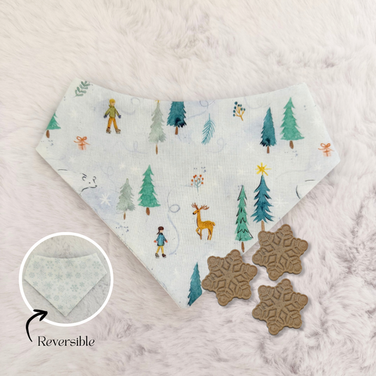 WINTER WONDERLAND REVERSIBLE BANDANA & TREAT BUNDLE
