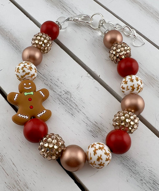 15mm SILICONE GINGERBREAD DOG NECKLACE