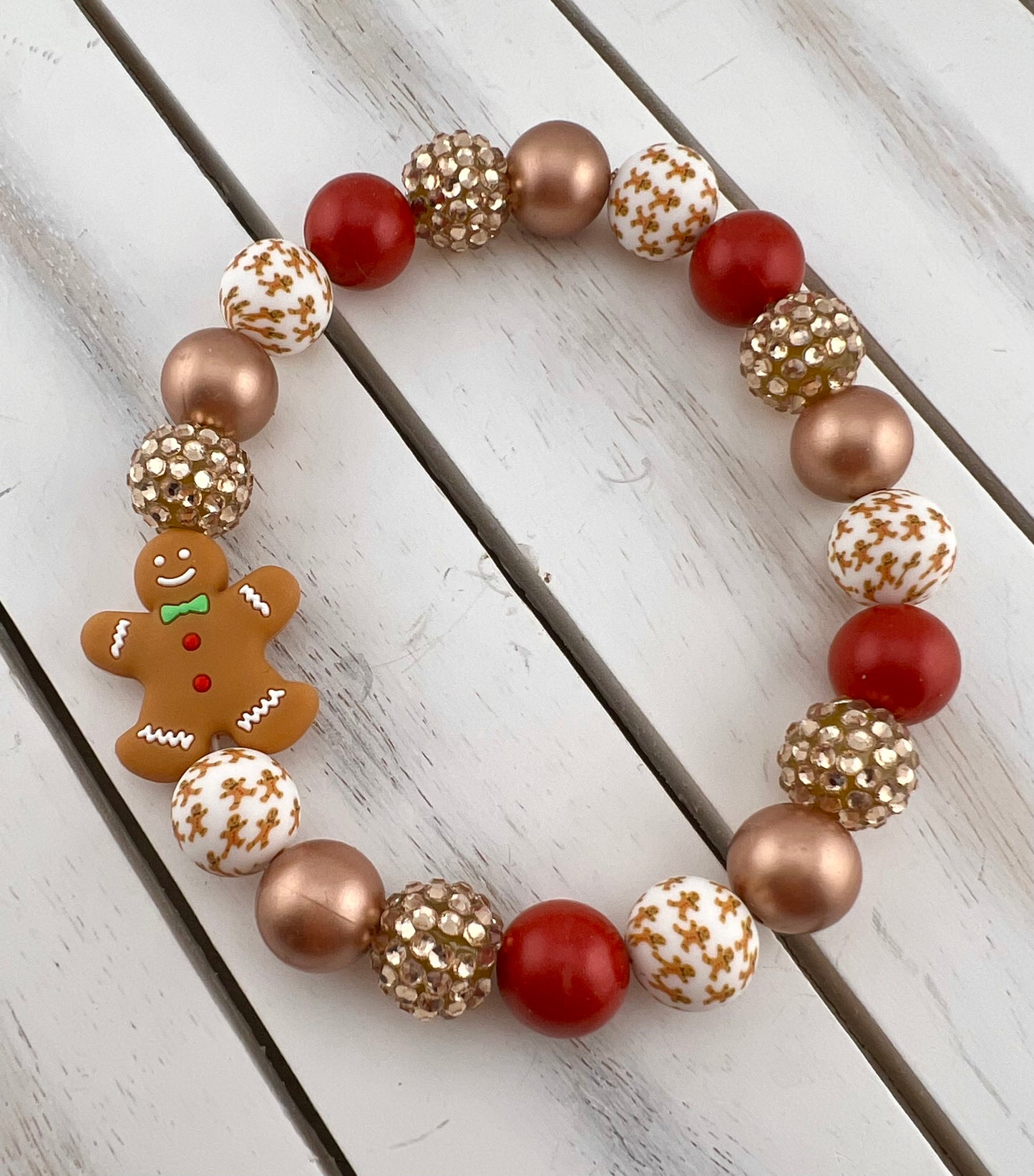 15mm SILICONE GINGERBREAD DOG NECKLACE