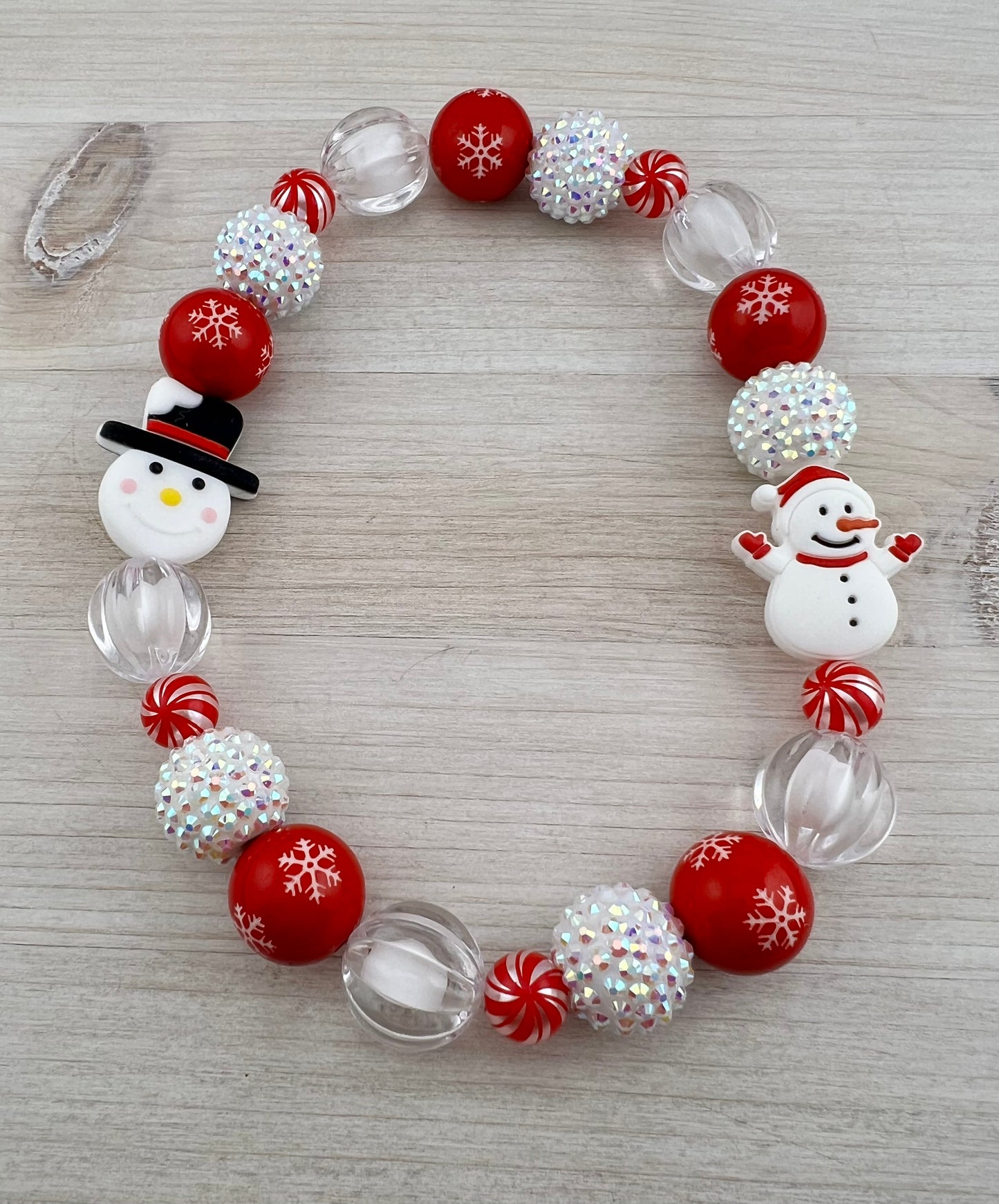 CRIMSON SNOWMAN DOG NECKLACE