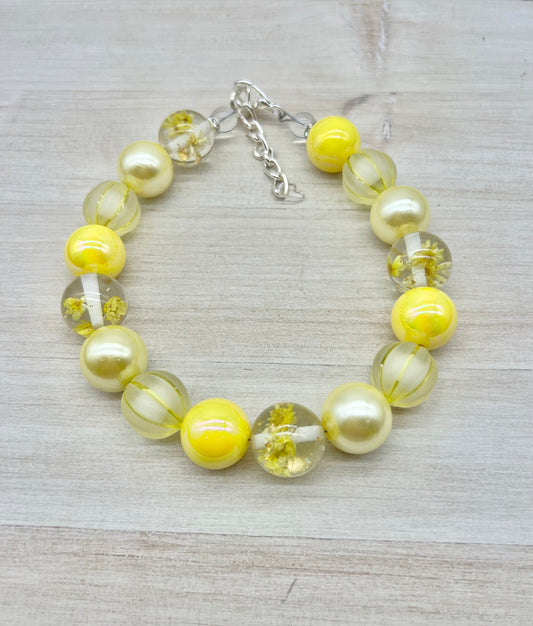Spring Yellow Fresh Flower Necklace