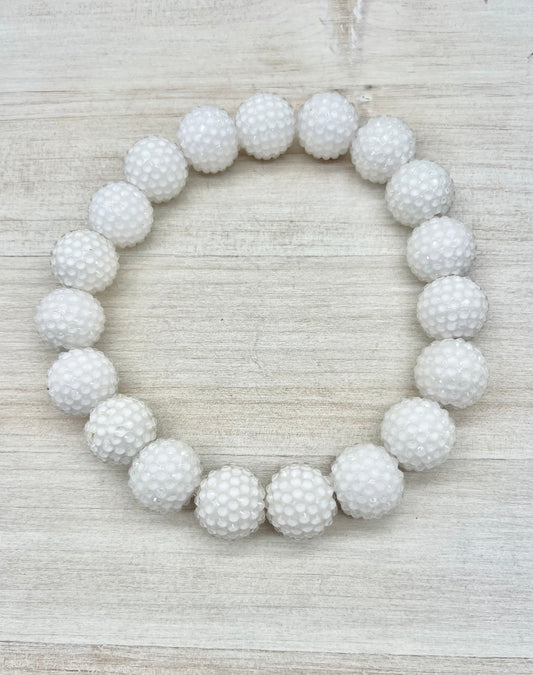 Spring White Jelly Rhinestone Necklace