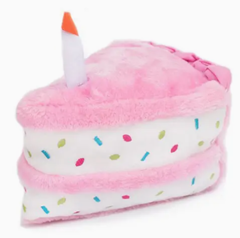 Birthday Cake Pink Slice Dog Toy