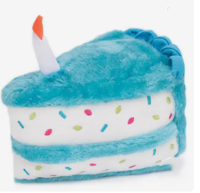 Birthday Cake Blue Slice Dog Toy