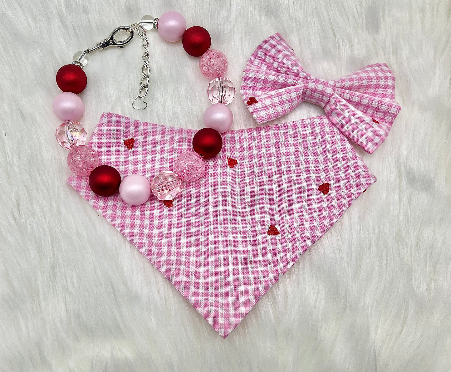 Be Mine Valentine's Bandana-Necklace-Bow