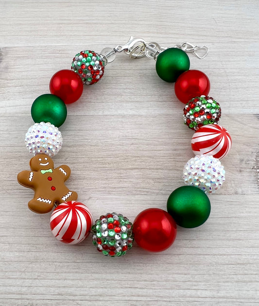15mm SILICONE GINGERBREAD PEPPERMINT DOG NECKLACE