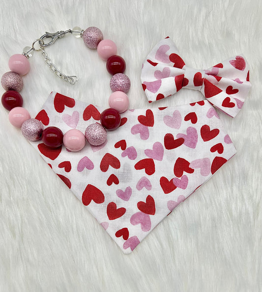 Love Struck Valentine's Bandana-Necklace-Bow