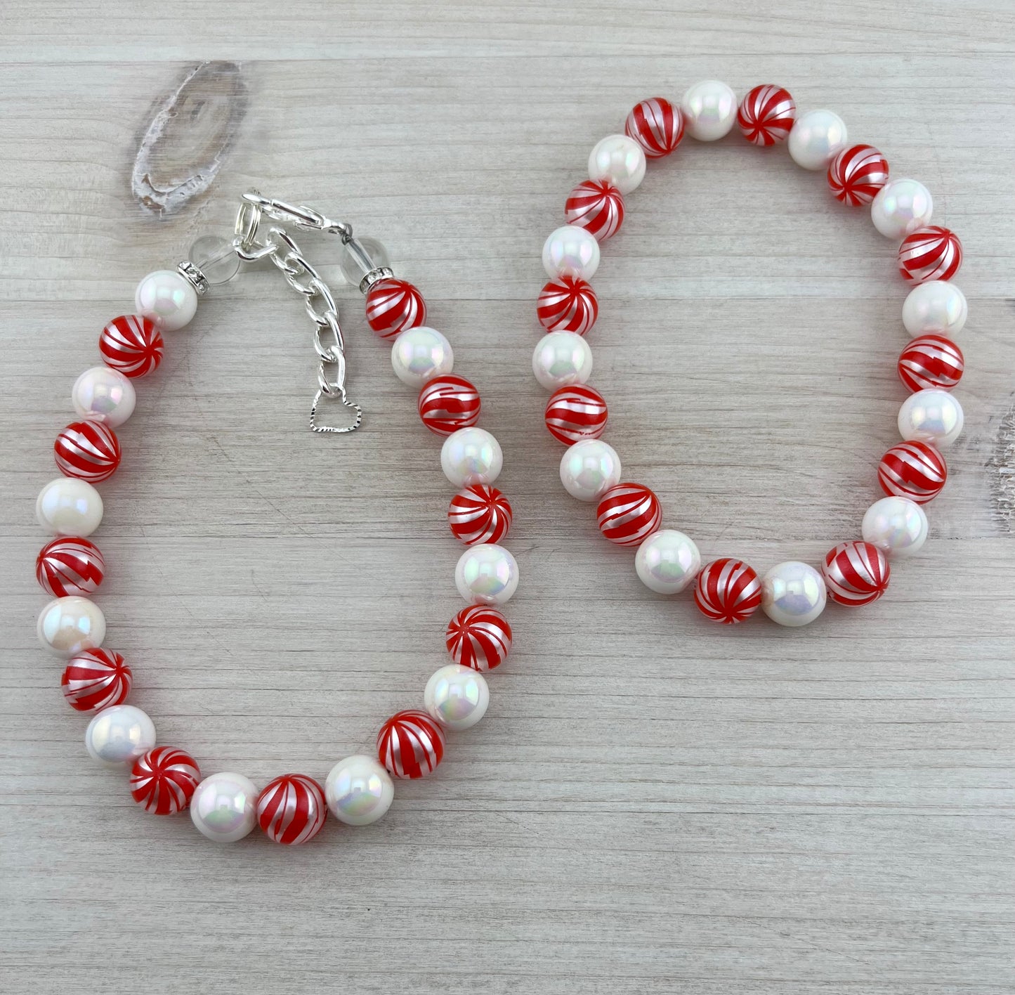 MINI PEPPERMINT SWIRL DOG NECKLACE