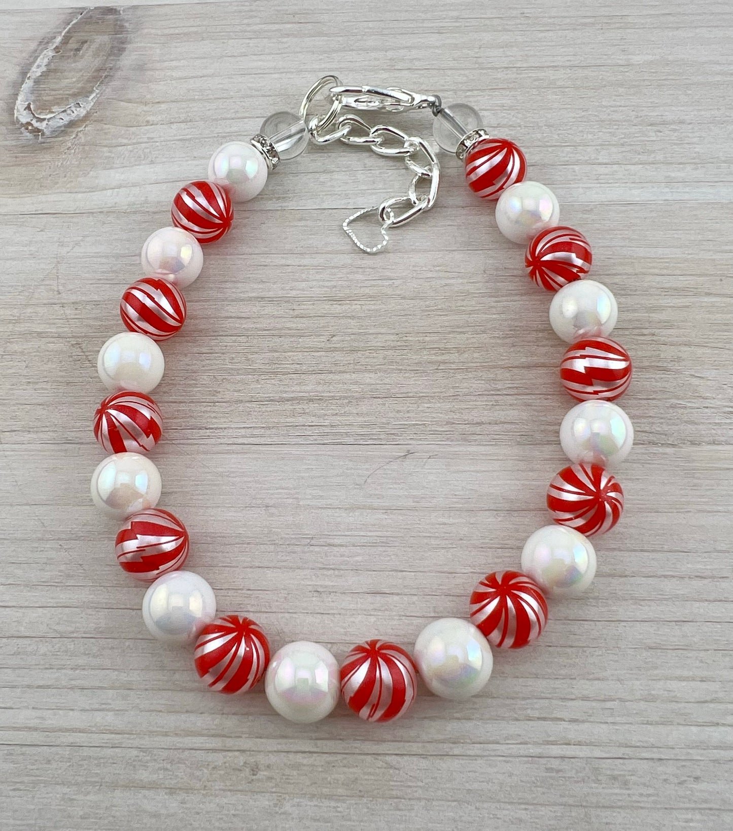 MINI PEPPERMINT SWIRL DOG NECKLACE