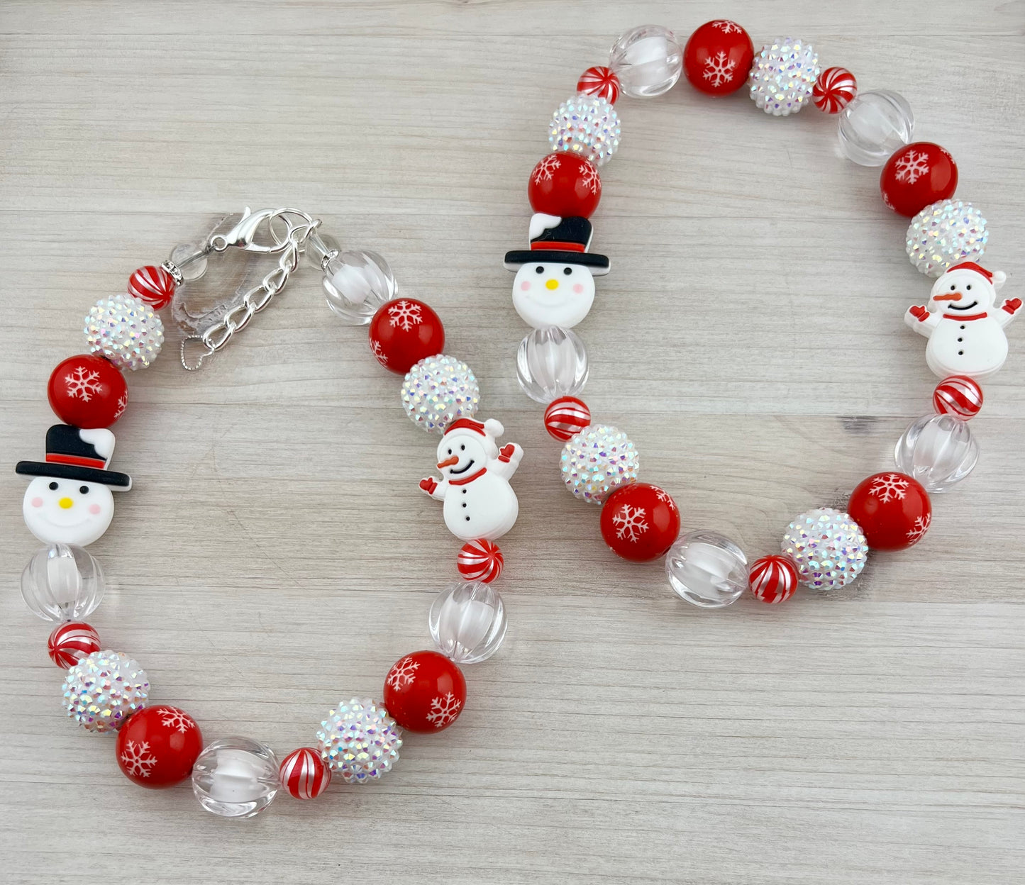 CRIMSON SNOWMAN DOG NECKLACE