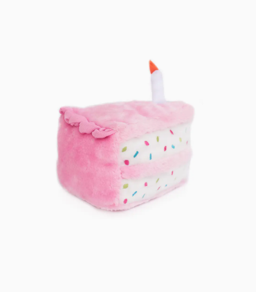 Birthday Cake Pink Slice Dog Toy